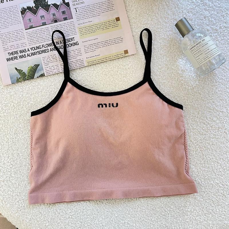 Product Introduction of New halter vest women slim print with chest pad short outside wear inside top 12