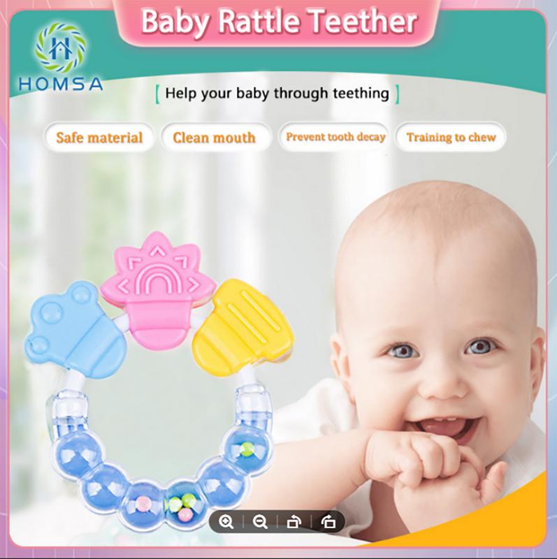 Baby Rattle Teether,Safe Silicone Material,Rubber Teether To - TikTok ...