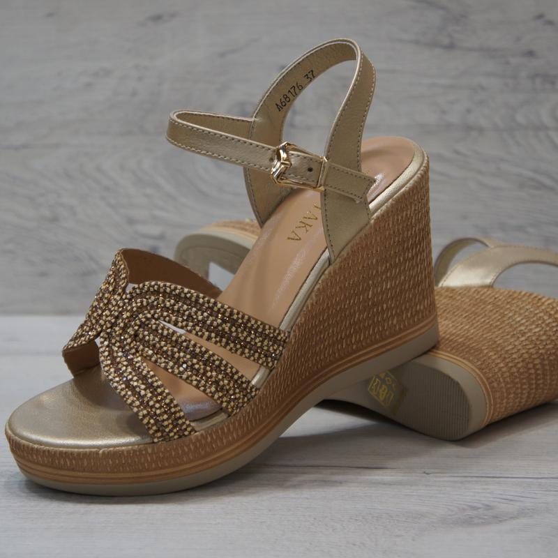 IVACHY Womens Summer Sparkling Wedge sandals A68176 5