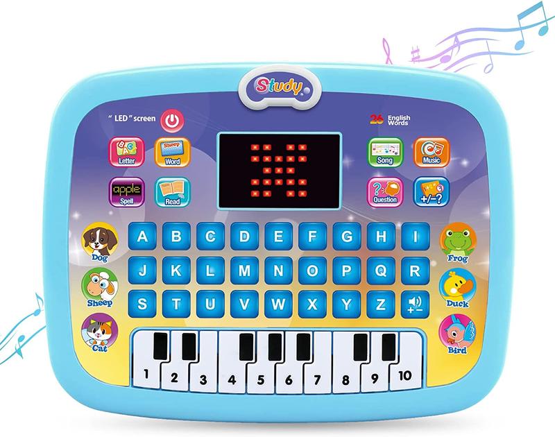 deAO Toddler Tablet Early Learning Educational Toy for 3 Year Olds Multi-Interactive Educational Touchpad with Letters, Numbers, Songs, Piano, Animal Sounds & More-Perfect Gift for Toddlers & Preschoolers 1