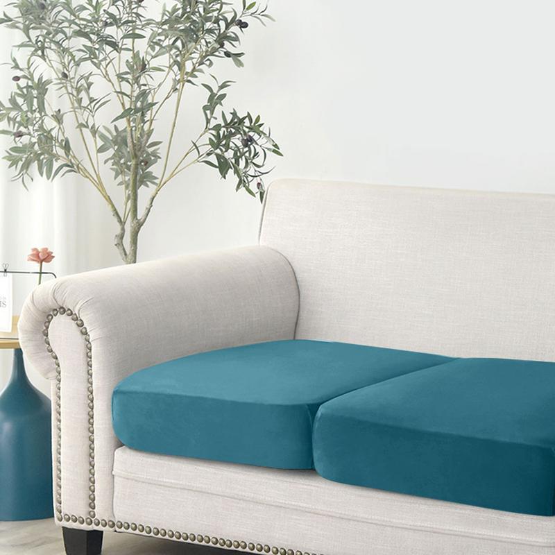 Velvet Sofa Seat Cushion Covers Length 50-65/125/190cm for 1/2/3-Seat Stretch Couch Protector Slipcovers 4