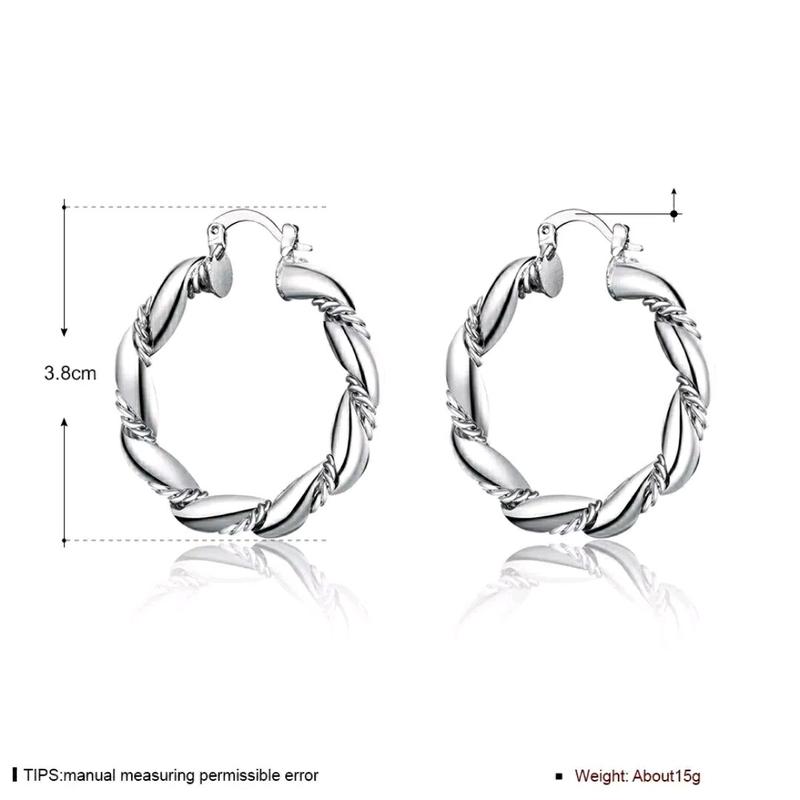 Stylish Silver Hoop Earrings | Large Twisted Rope Chunky Design | Boho-Inspired Minimalist Earrings 5