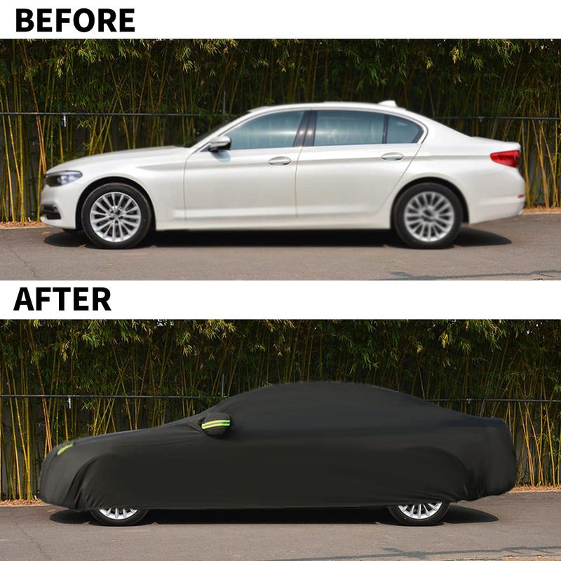 【ATRACTIVOLL】Outdoor Car Protective Cover is Waterproof, Sunscreen, and Dustproof, Keeping the Car Surface Clean Black 1
