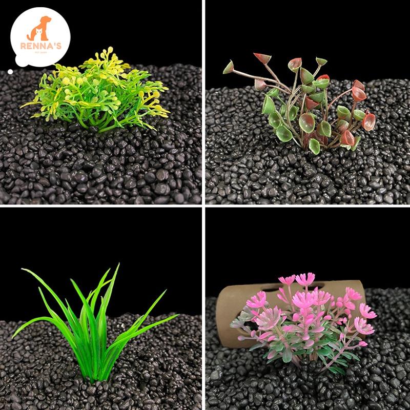 Renna's Aquarium Decor Fish Tank Decor Plastic Fake Flower Fish Decor Seaweed Betta Fish Accessories 8