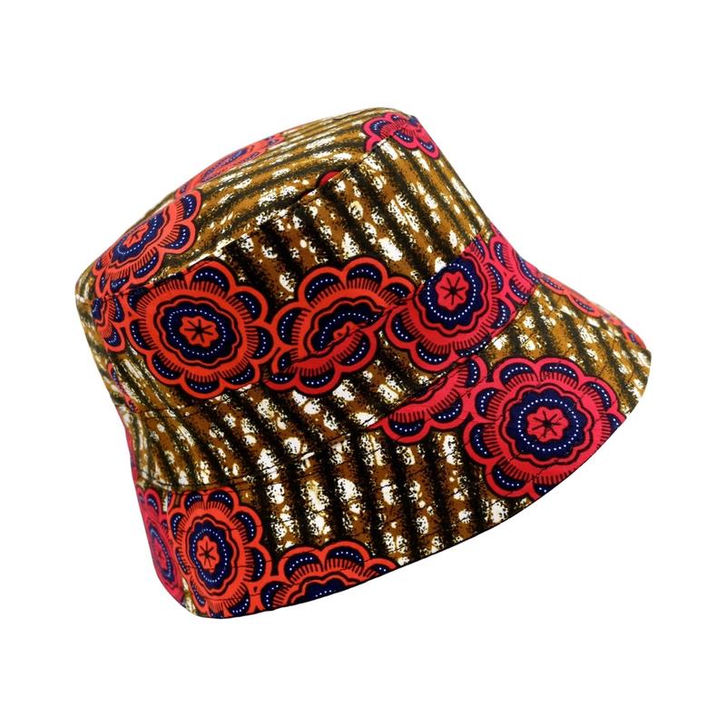 Product Introduction of African print bucket hat , sun hat reversible Striped Baseball Cap Baseball Cap Baseball Cap Winter Winter Winter Summer Polka Dot Cotton Silk Plain Floral Beret Striped 1