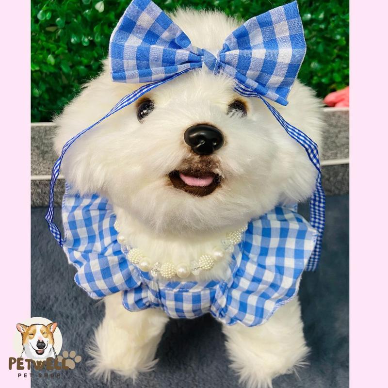 Product Introduction of Pet Dress Floral Pattern Pleated Hemming Windproof Pet Vest Puppy Flying Sleeve Clothes for Spring 35