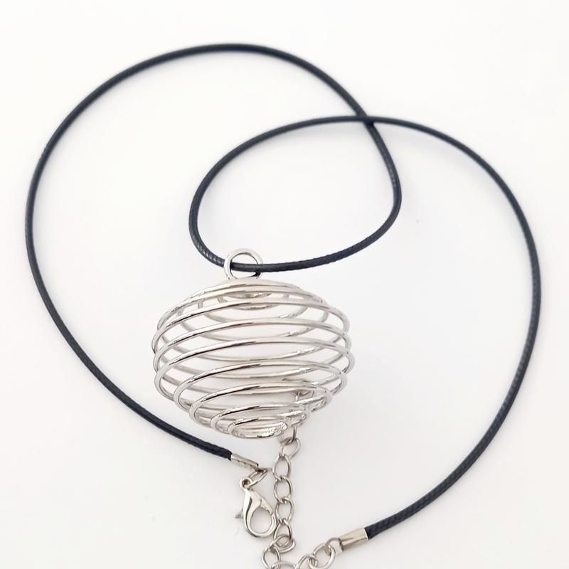 Spiral Cage Necklace Choker For Crystal Gemstones 3