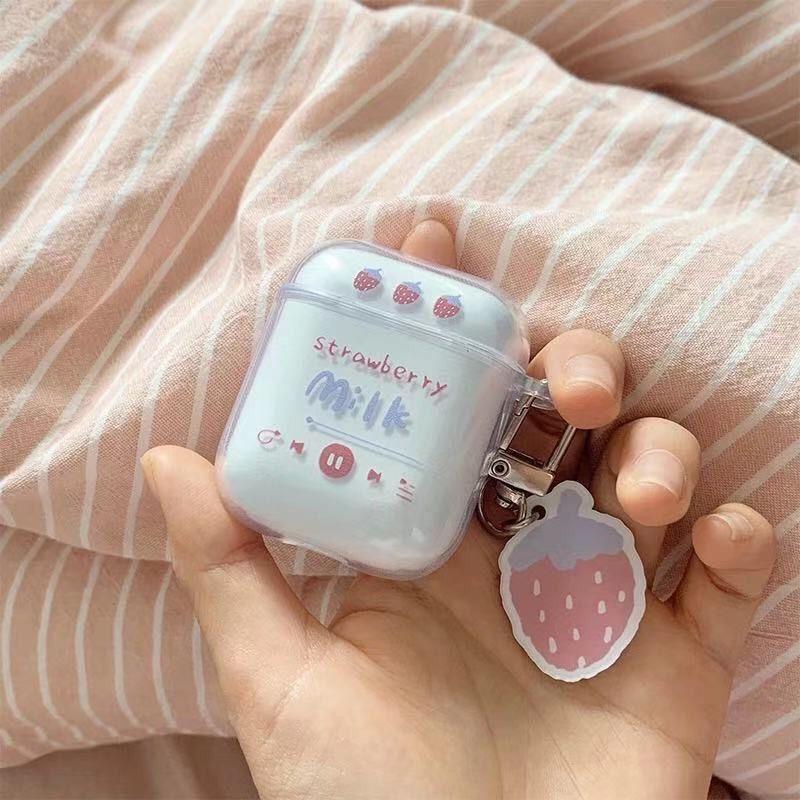 Product Introduction of Cute Fresh Flower Earphone Case For AirPods 1 2 Pro Case Transparent TPU Air pods 3 Bluetooth Earphone Charging Box With Keyring 8