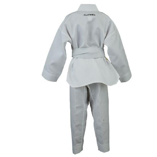 Product Introduction of KOREAN ULTIMATE TAEKWONDO UNIFORM: PLAIN BACK: WHITE V-NECK 4