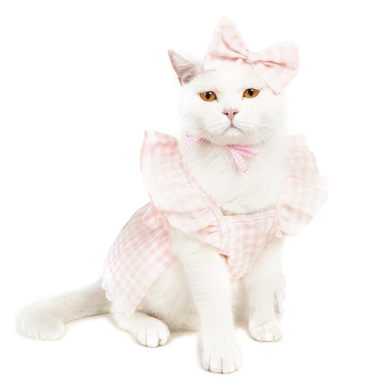 Product Introduction of Pet Dress Floral Pattern Pleated Hemming Windproof Pet Vest Puppy Flying Sleeve Clothes for Spring 37