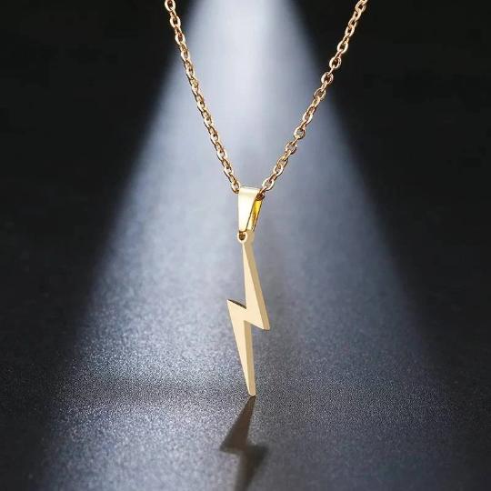 Lightning Pendants Necklaces For Protection Gold Silver Rose 2