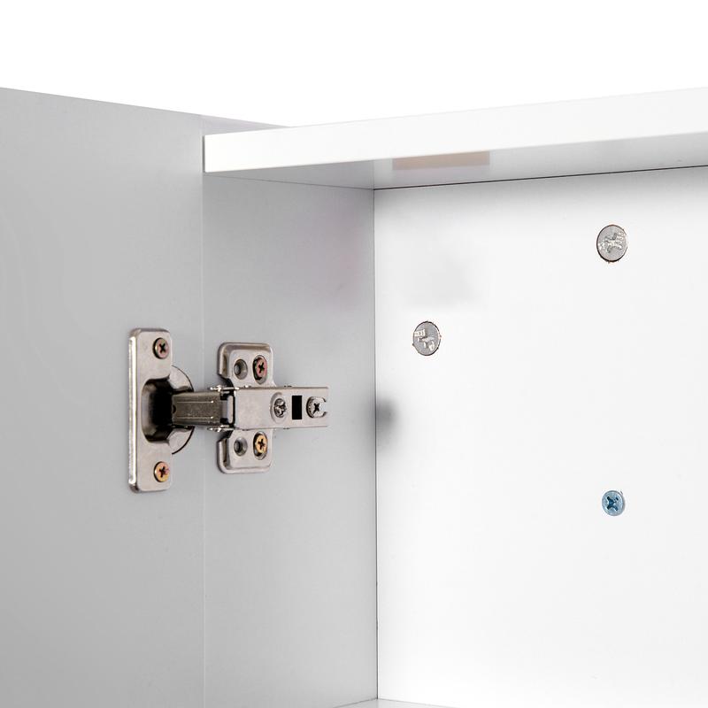 HOMCOM Bathroom Wall Cabinet, Cupboard with Mirror, Storage Cabinet with Adjustable Shelf and Double Door, White 8