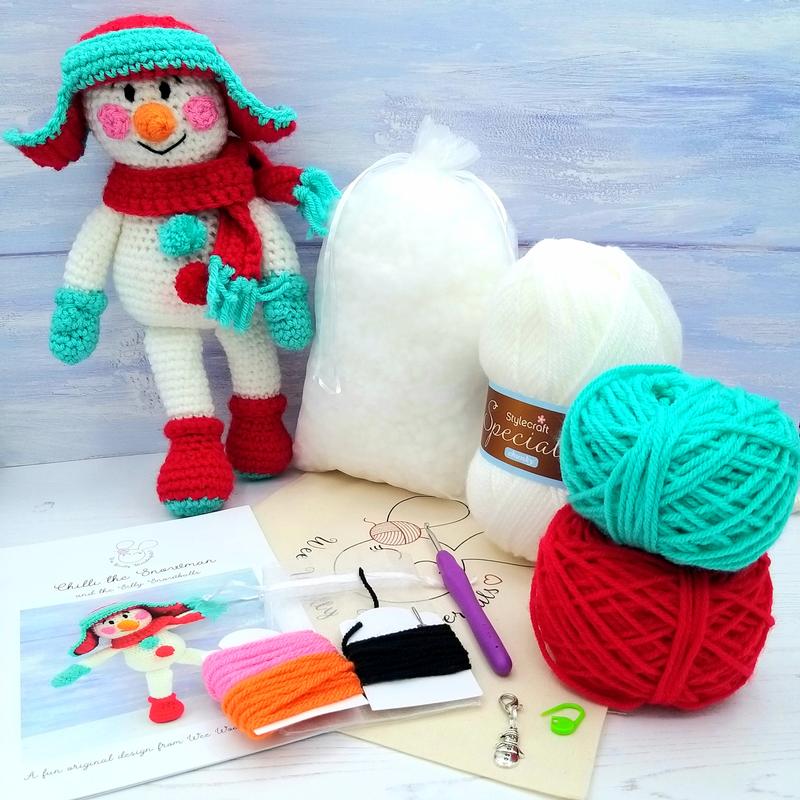 Chilli the Snowman Crochet Kit - Amigurumi Toy DIY Crochet Kit 2