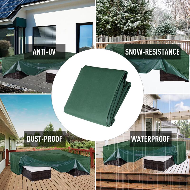 Outsunny UV Rain Protective Rattan Furniture Cover for Wicker Rattan Garden 205 x 145 x 70cm 5
