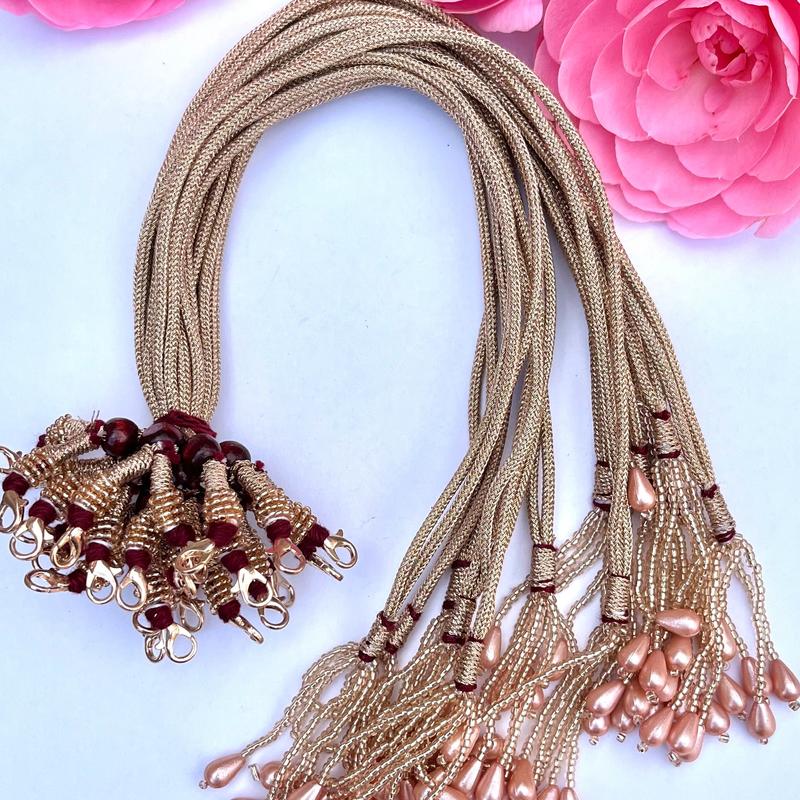 Handmade Silver Adjustable Necklace for Thread Cord with Lobster Clasps Zari Dori / Resham Dori for jewellery / Jewelry Necklace makings 3