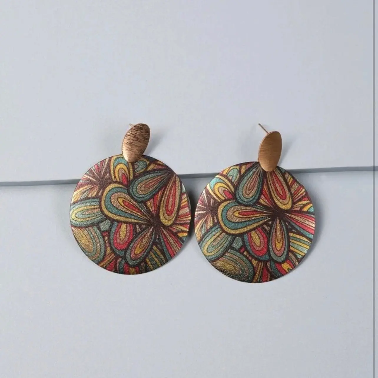 Graphic Round Earrings