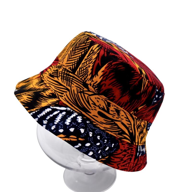 Product Introduction of African print bucket hat , sun hat reversible Striped Baseball Cap Baseball Cap Baseball Cap Winter Winter Winter Summer Polka Dot Cotton Silk Plain Floral Beret Striped 5