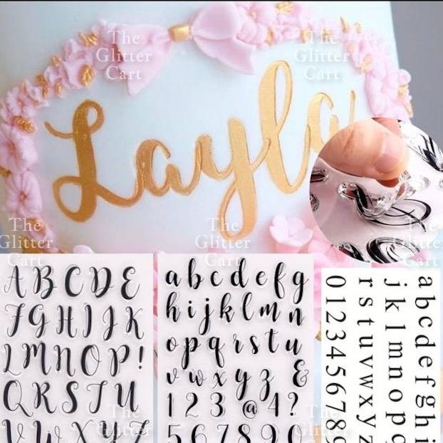 Alphabet Letter Cake Stamp Tool Calligraphy Handwriting Embosser ...
