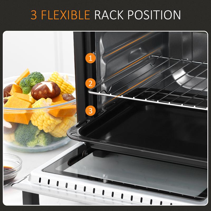 Mini Oven 16L Countertop Electric Grill w/ Adjustable Temperature Timer 1400W 4