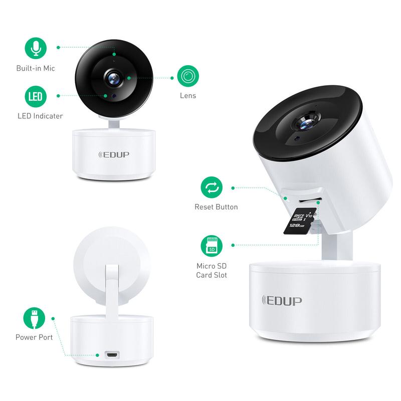 WiFi IP Camera 1080P Indoor Security Human Detection IR Night Vision Audio 8