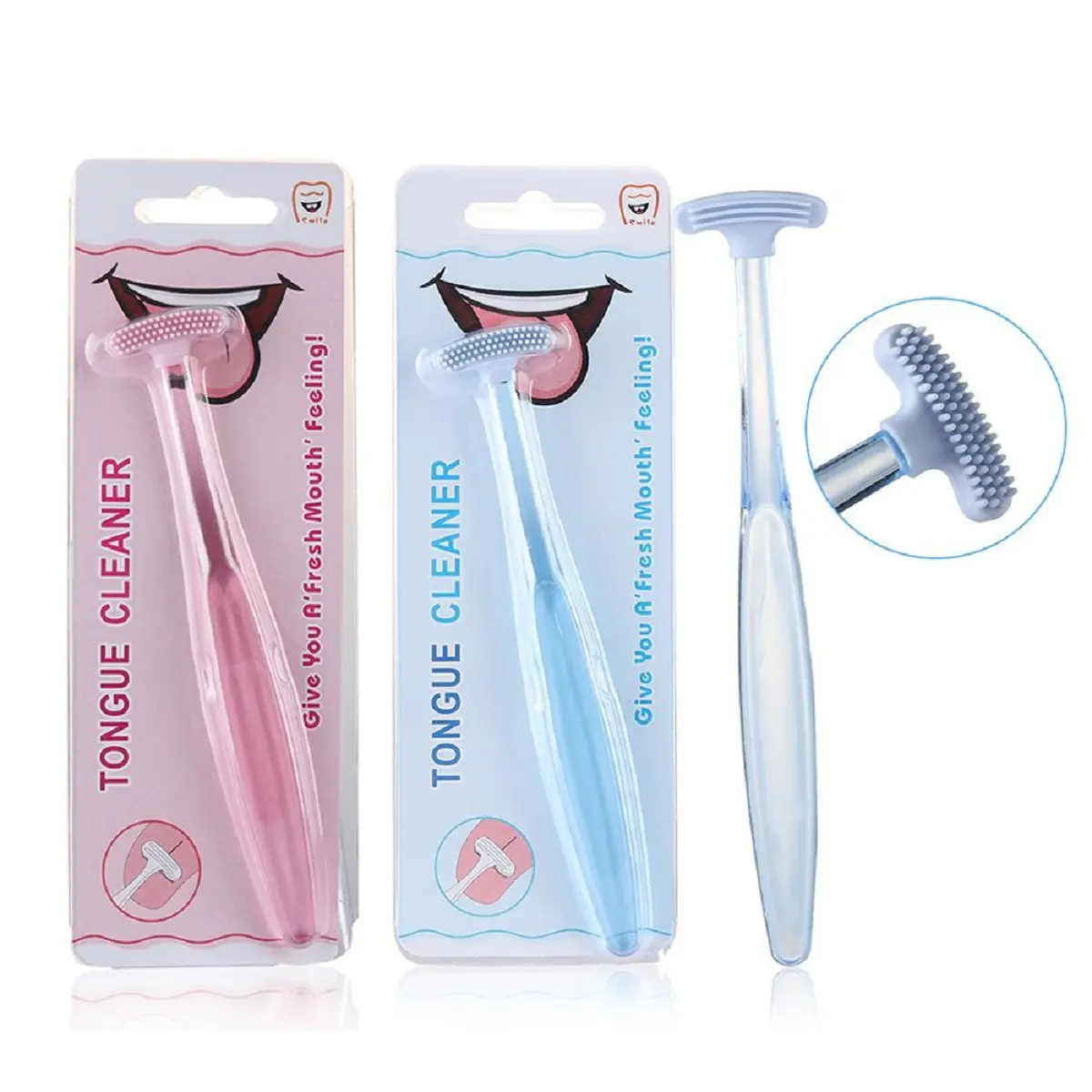 Soft Silicone Tongue Brush Cleaning the Surface of Tongue Oral Cleaning Brushes