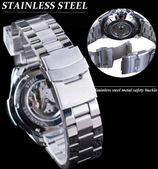 Winner Luxury Automatic Mechanical Skeleton Watch Silver luxury  watch 4
