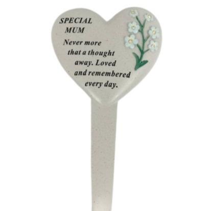Options - Forget me not memorial heart stake with sparkle detail 7