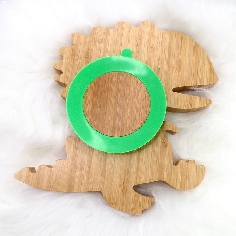 Green Dinosaur baby and toddler weaning plate 1