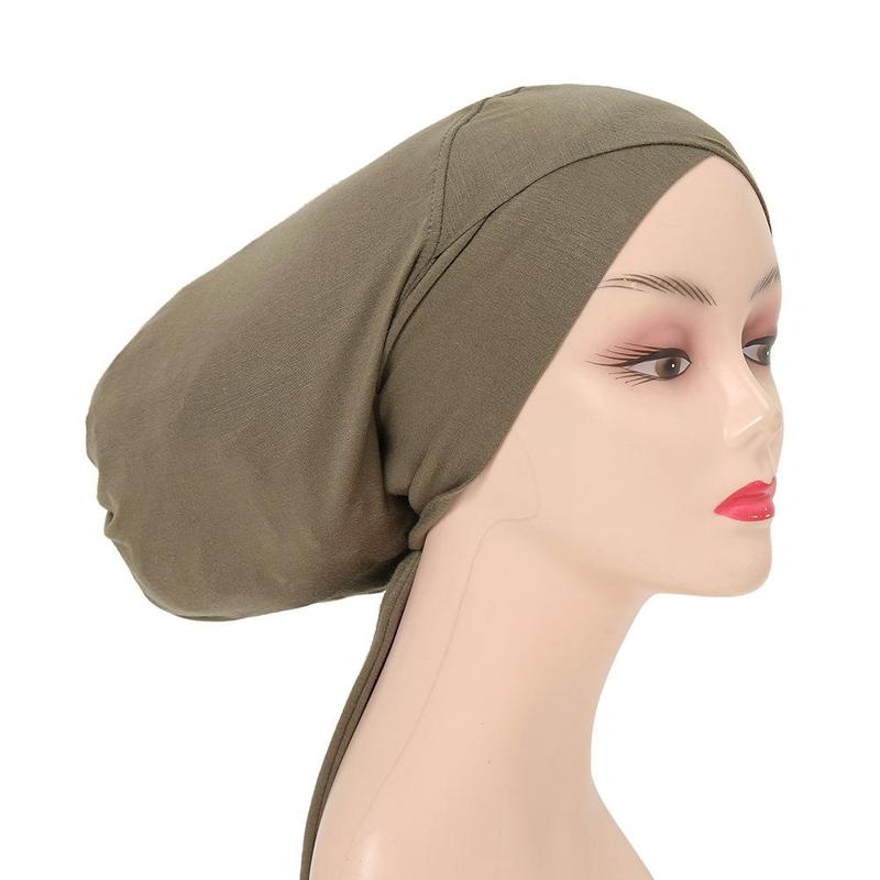 Modal Instant Hijab Elastic Hijabs Lace Up Cross Underlay Hat Cord Solid Adjustable Hijabs Inner Hijab for Graduation Casual Inner TUTU 5