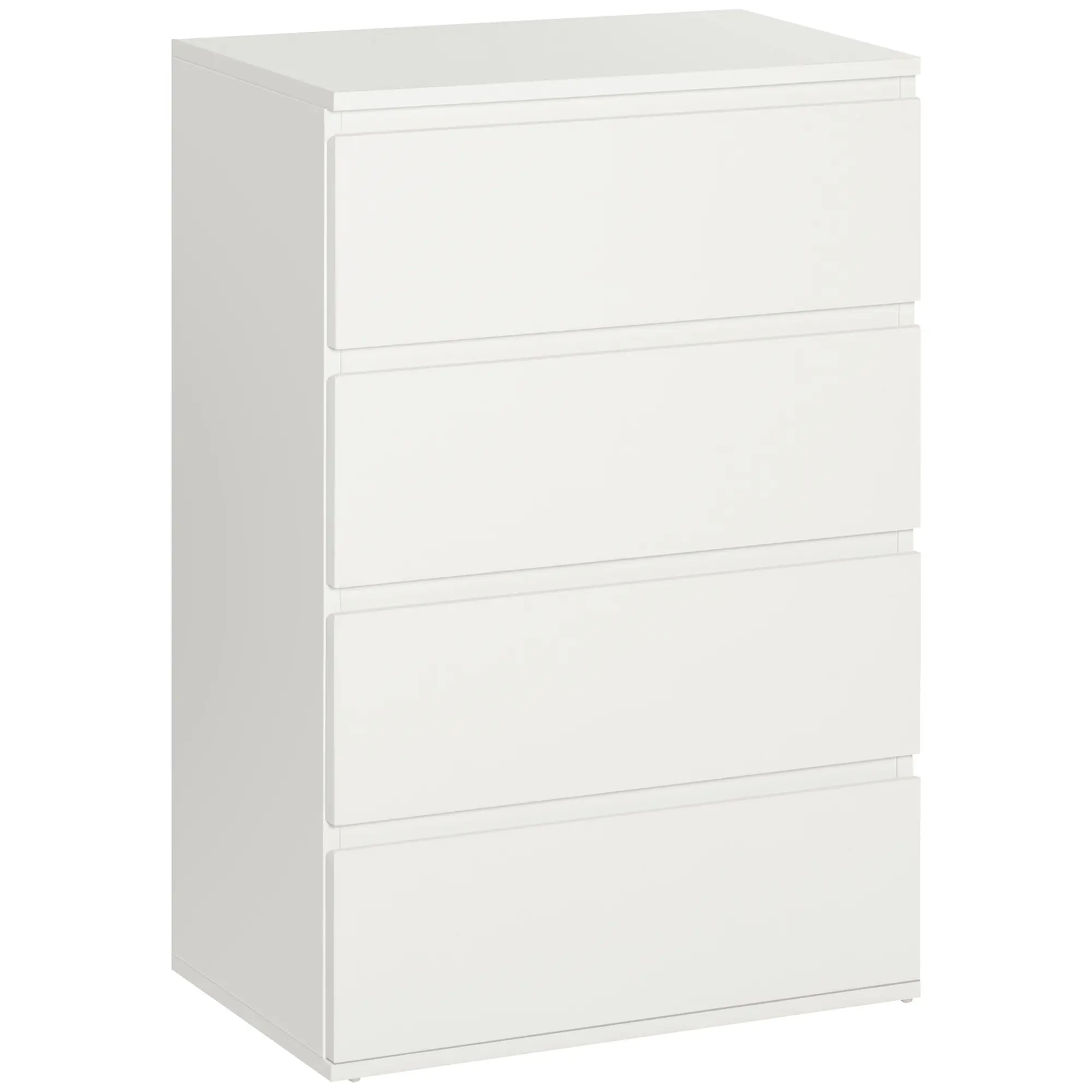 HOMCOM Chest of Drawers, 4 Drawers Storage Cabinet Floor Tower Cupboard for Bedroom Living Room, White