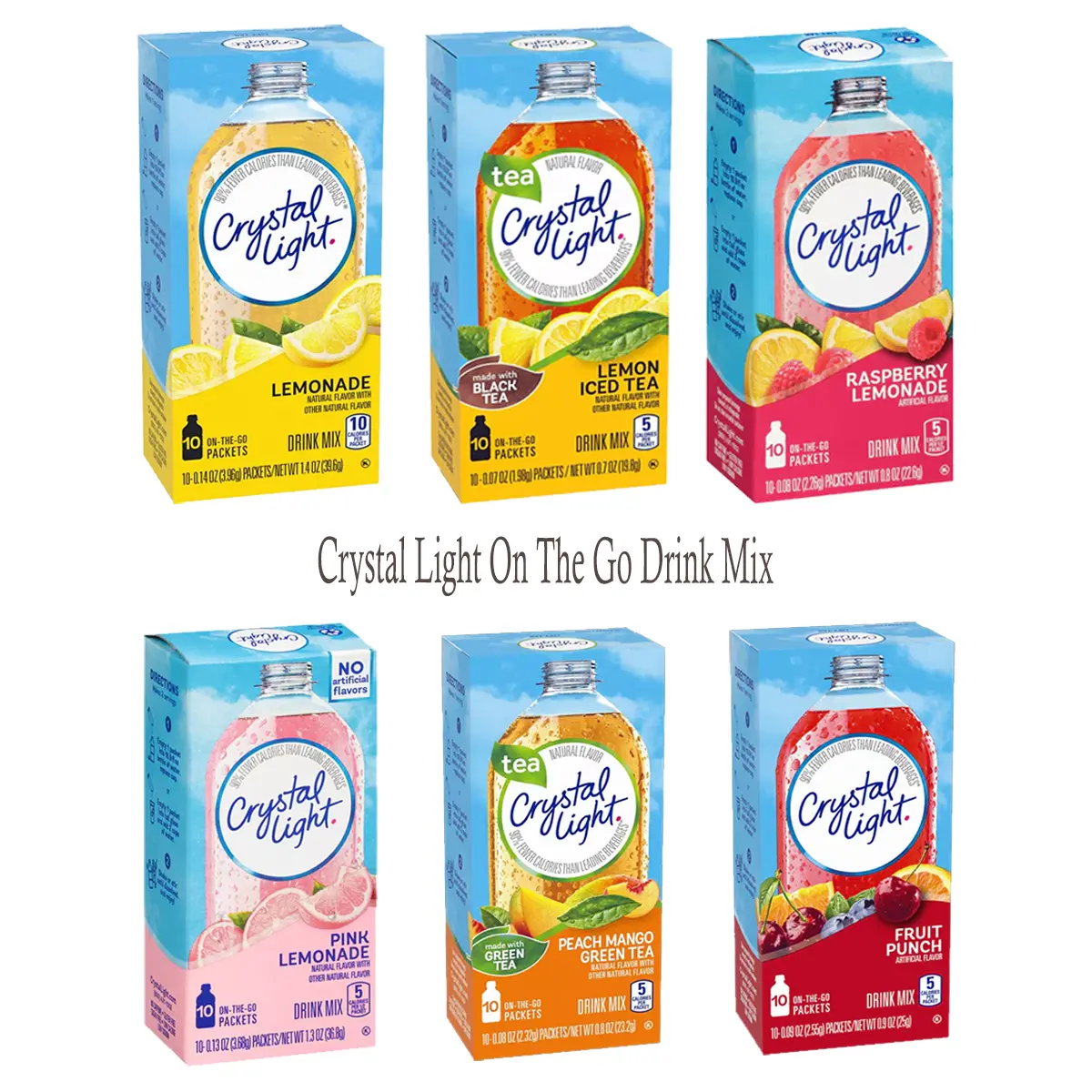 Crystal Light Sugar Free On The Go Powdered Drink Mix | American| 10 Sachets