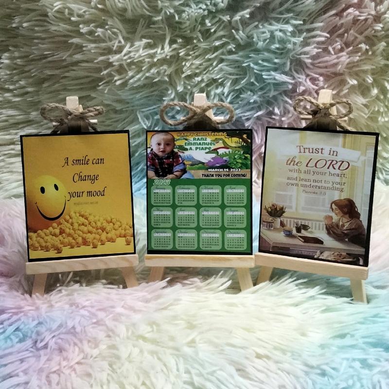 Giveaways! Wooden standy with calendar/Bible verse/Inspirational ...